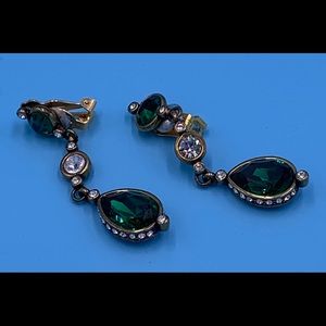 Heidi Daus clip crystal earrings.